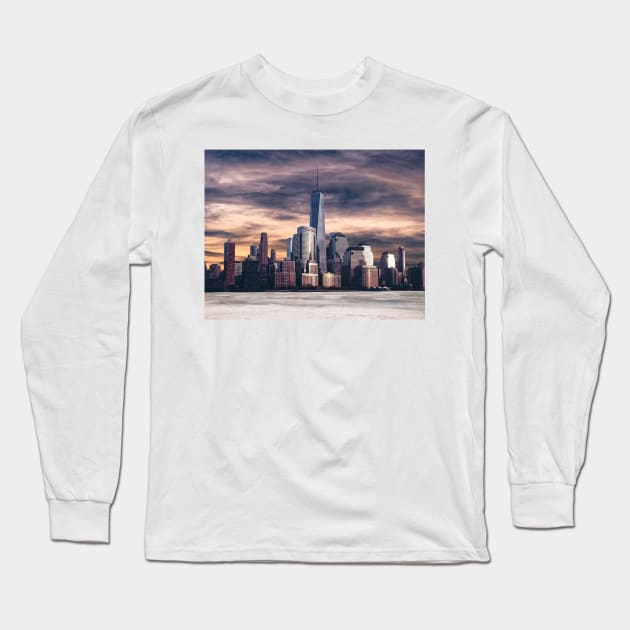 Seattle City Skyline Long Sleeve T-Shirt by davidroth